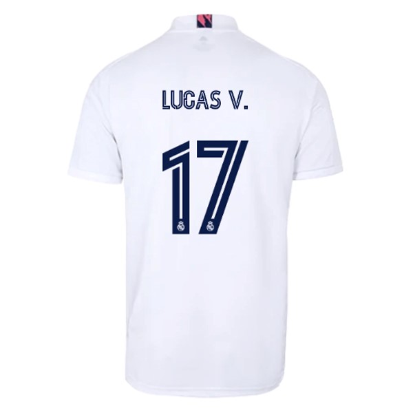 Maillot Football Real Madrid Domicile NO.17 Lucas V. 2020-21 Blanc